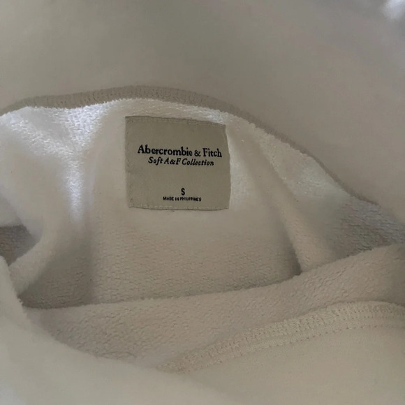 Abercrombie Sweater Womens High Neck White Fleece Snap Sides Sweatshirt Pullover - Picture 3 of 5
